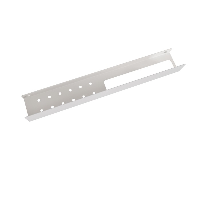 Etajera si suport pentru prosoape, Dabstory, Inox, 100x9x8 cm, Alb
