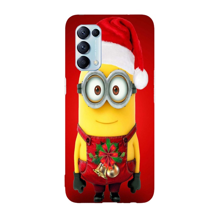 Коледен калъф, съвместим с Oppo Reno 5 4G модел Santa Minion, силикон, TPU, обратното