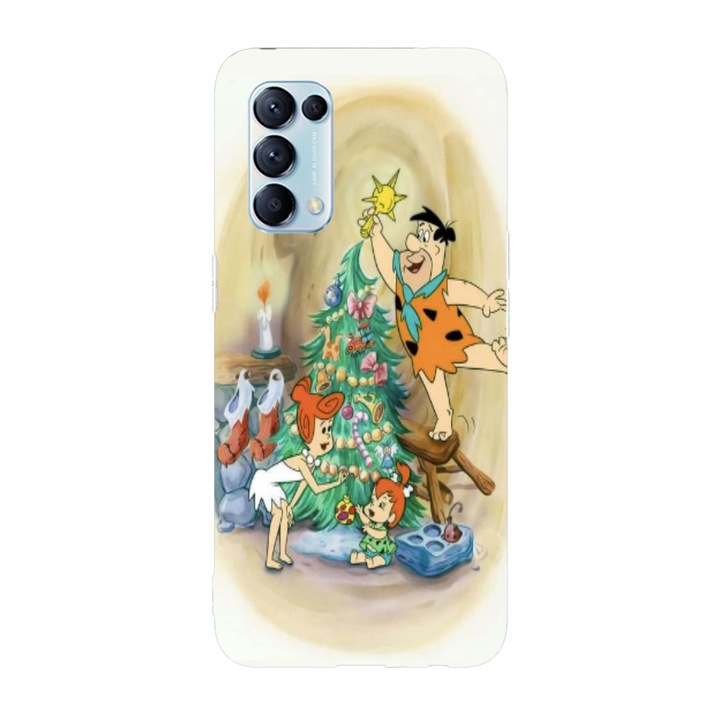 Коледен калъф, съвместим с Oppo Reno 5 4G модел The Flintstones Christmas, силикон, TPU, обратно