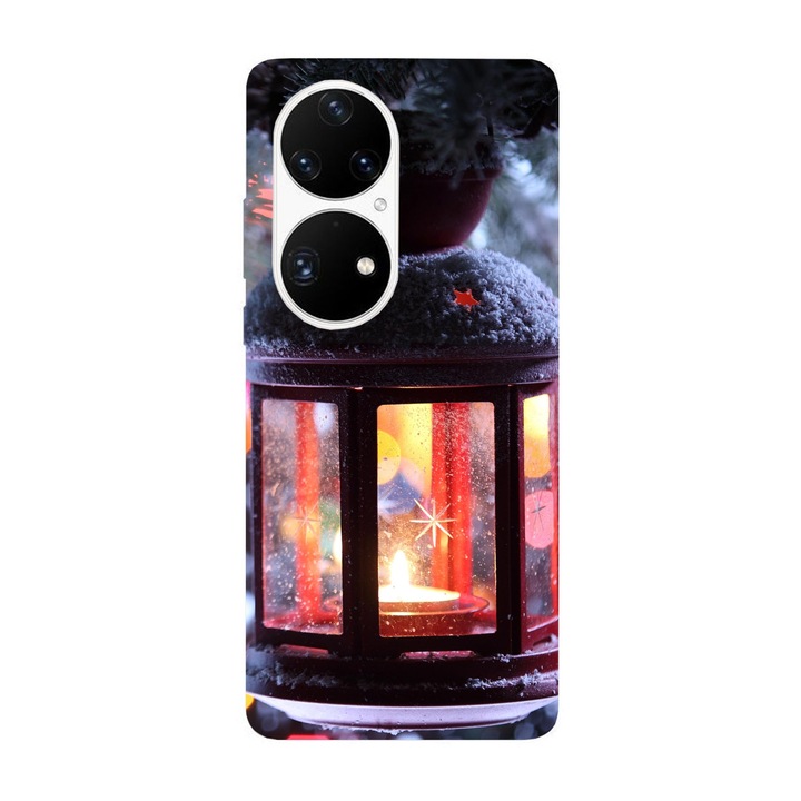 Коледен калъф, съвместим с Huawei P40 Pro модел Коледна лампа, силикон, TPU, обратното