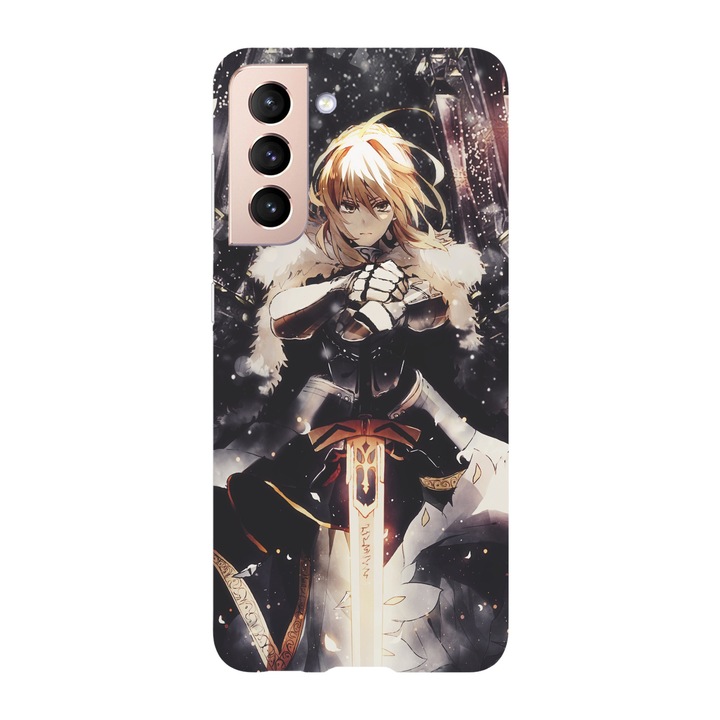 Husa compatibila cu Samsung Galaxy S21 FE model Artoria Pendragon Lancer Fate Grand Order, Silicon, TPU, Viceversa