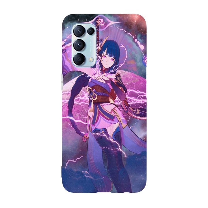 Калъф, съвместим с Oppo Reno 5 4G модел Baal Genshin Impact, Silicon, TPU, Viceversa