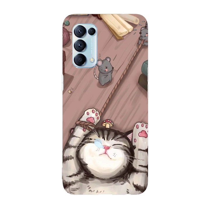 Капак, съвместим с Oppo Reno 5 4G модел Cat prisoner, силикон, TPU, обратното