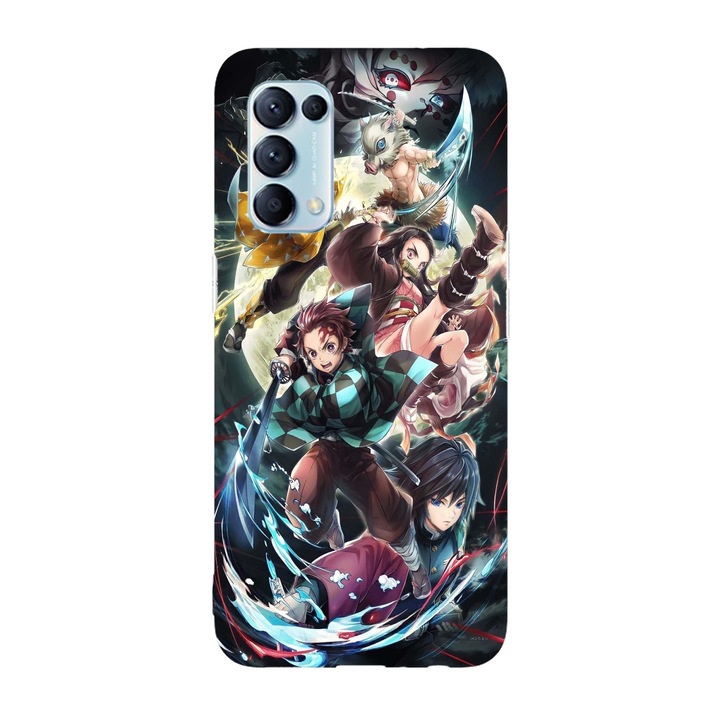 Капак, съвместим с Oppo A54 5G модел Demon slayer Битка с демони, силикон, TPU, обратно