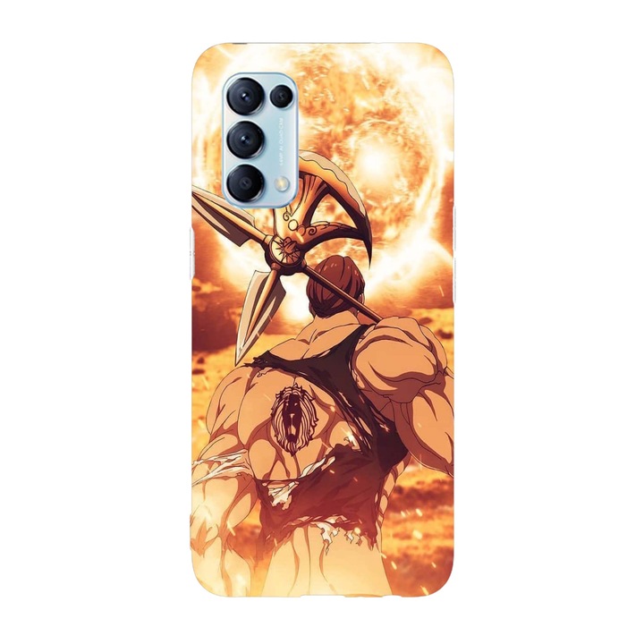 Калъф, съвместим с Oppo Reno 5 4G модел Escanor Sin of pride 7 Deadly Sins, Silicon, TPU, Viceversa