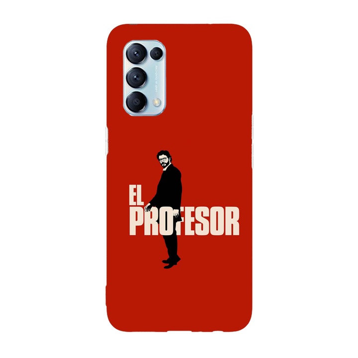 Капак, съвместим с Oppo Find X3 Pro модел El professor Casa del papel, силикон, TPU, обратното