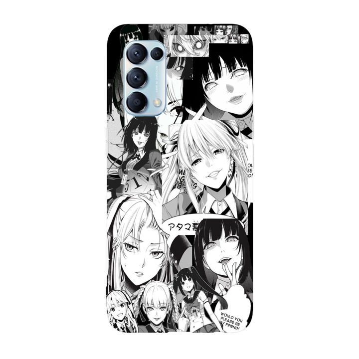 Капак, съвместим с Oppo Reno 7 модел Kakegurui Anime, силикон, TPU, обратното
