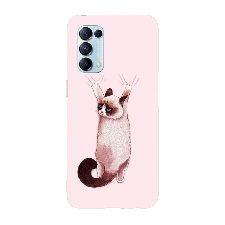 Калъф, съвместим с Oppo Find X3 Pro модел Grumpy cat me no go, Силикон, TPU, Обратно