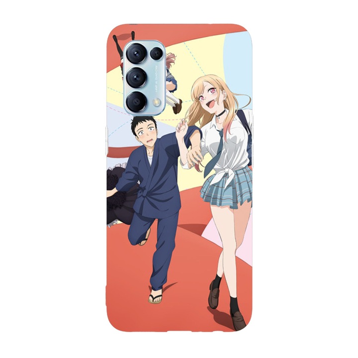 Капак, съвместим с Oppo Reno 5 4G модел My Dress Up Darling Gojo and Marin, силикон, TPU, обратно
