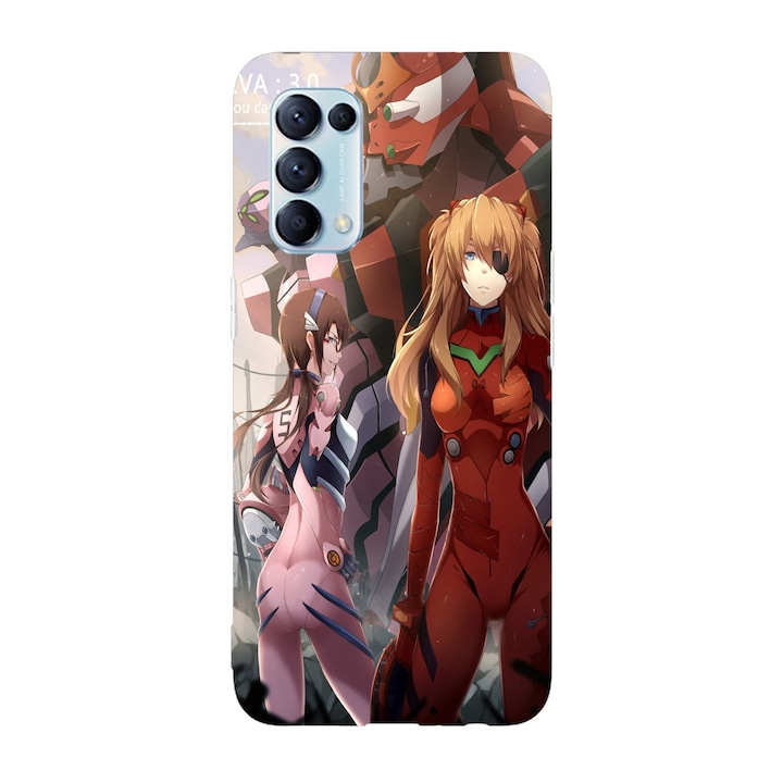 Калъф, съвместим с Oppo Reno 5 4G модел Neon Genesis Evangelion, Silicon, TPU, обратното
