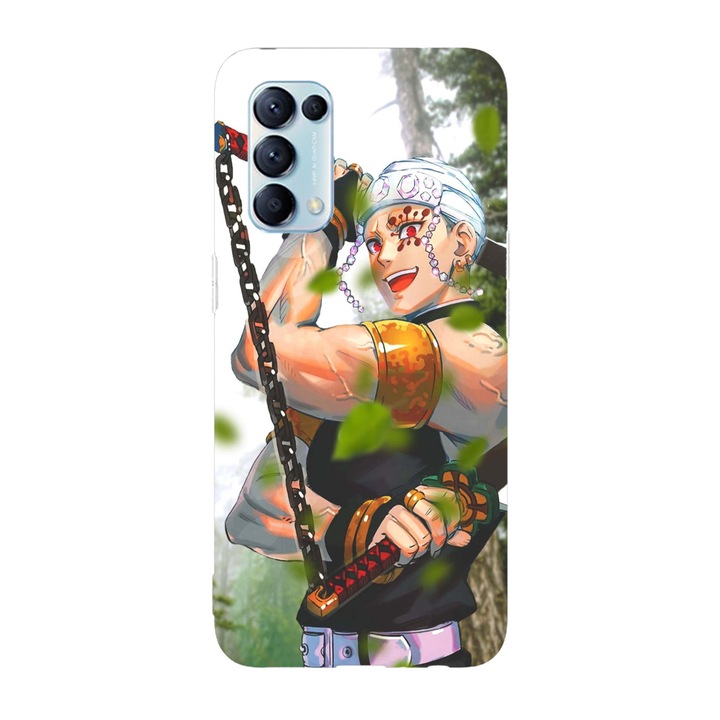 Капак, съвместим с Oppo Reno 5 4G модел Uzui Tengen Sound Hashira, силикон, TPU, обратно