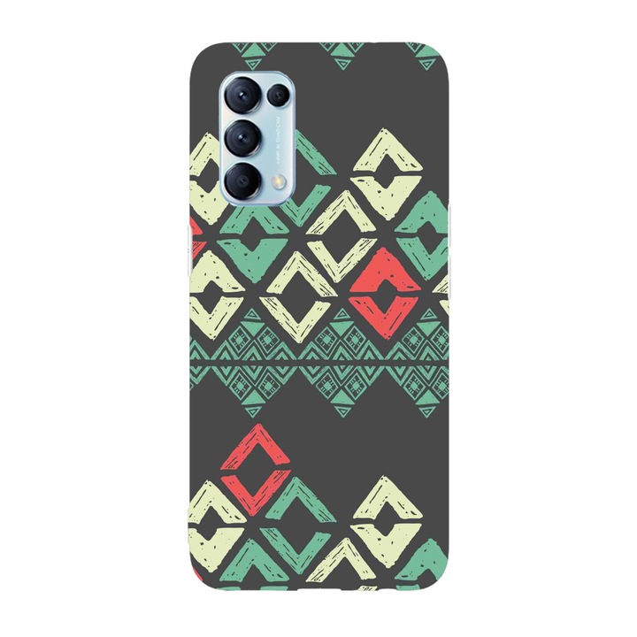 Калъф, съвместим с Oppo Reno 5 4G модел Vintage aztec art, силикон, TPU, обратно