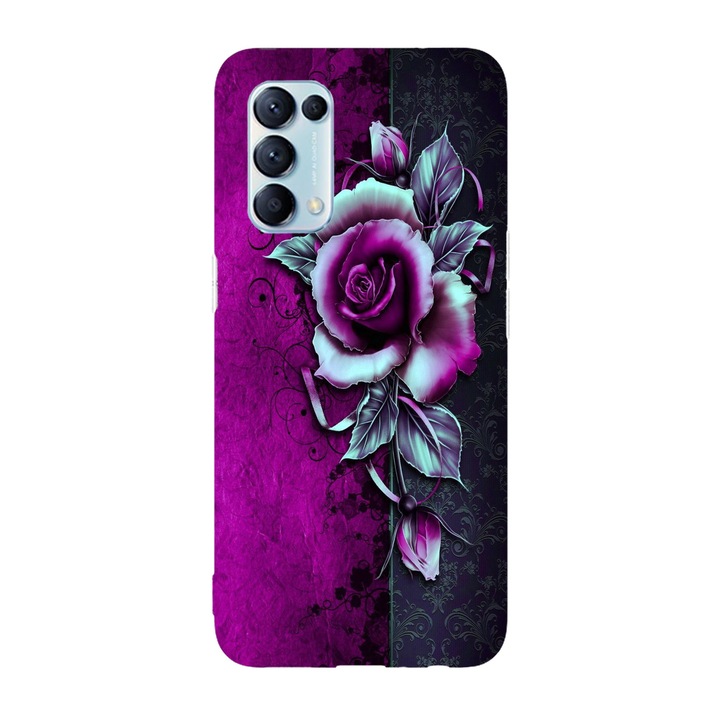 Капак, съвместим с Oppo Reno 5 4G модел Vintage rose art, силикон, TPU, обратно