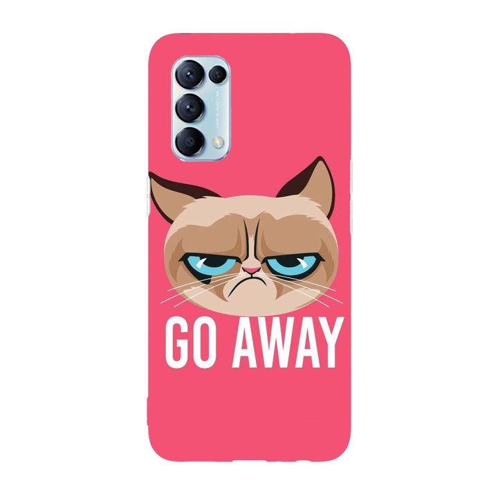 Кейс съвместим с Oppo A73 модел Go away Grumpy Cat, силикон, TPU, обратното