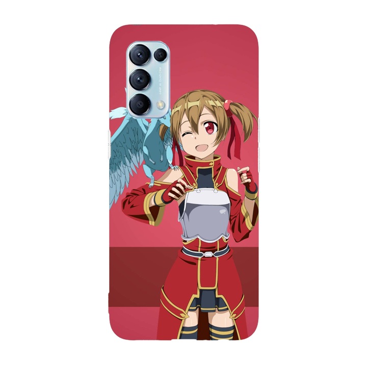 Калъф, съвместим с Oppo Reno 4 Pro 5G модел Silica и Pina Sword Art Online, Silicon, TPU, Viceversa