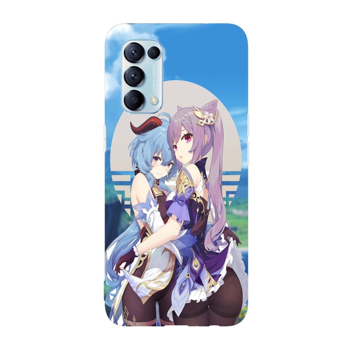 Капак, съвместим с Oppo Reno 5 Lite модел Keqing Genshin Impact, Silicon, TPU, обратно