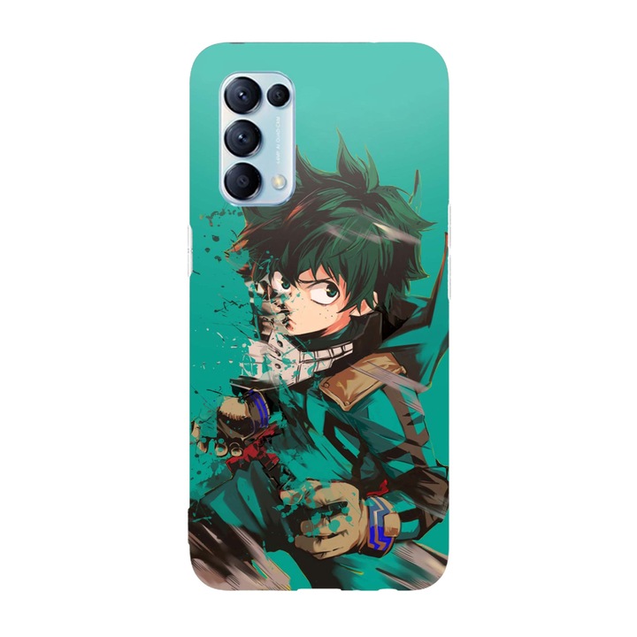 Калъф, съвместим с Oppo Reno 5 4G модел Izuku Midoriya My Hero Academia, Silicon, TPU, Viceversa