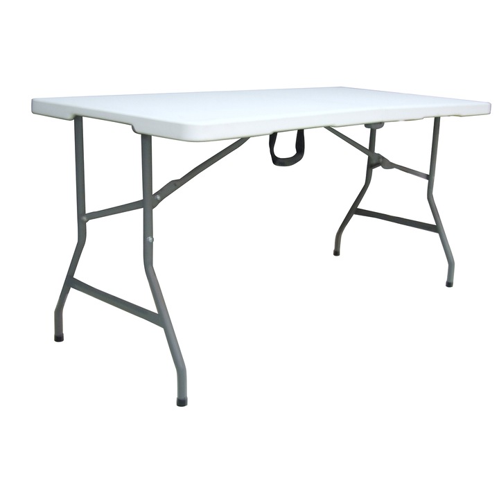 Маса Kring Banquette за градина/тераса, Сгъваема, 180x75x72, Метал/Пластмаса, Бяла