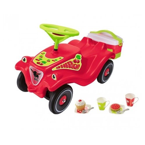 Masinuta fara pedale Big Bobby -CL- CHERRY-GIRL cu set de picnic cu doua cesti, lingurite, farfurii si dulciuri.