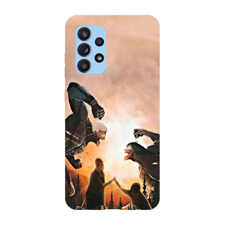 Кейс съвместим с модел Samsung Galaxy A53 5G Attack on titan fight, Силикон, TPU, Обратно