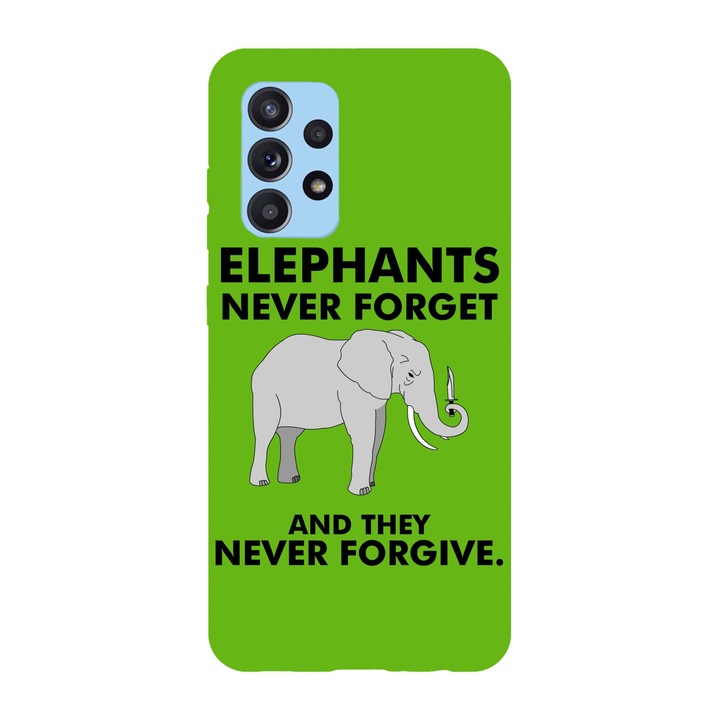 Калъф, съвместим с модел Samsung Galaxy A51 5G Elephants never forget, силикон, TPU, обратно