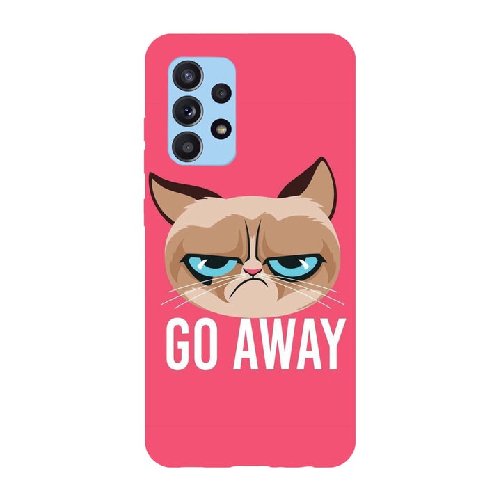 Кейс съвместим с модел Samsung Galaxy A22 5G Go away Grumpy Cat, силикон, TPU, обратното