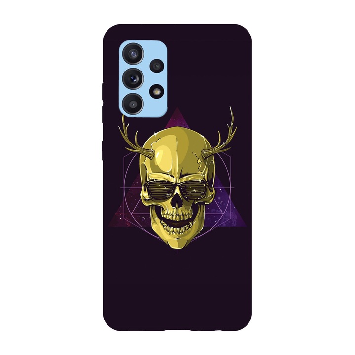 Husa compatibila cu Samsung Galaxy A72 model Hipster skull art, Silicon, TPU, Viceversa