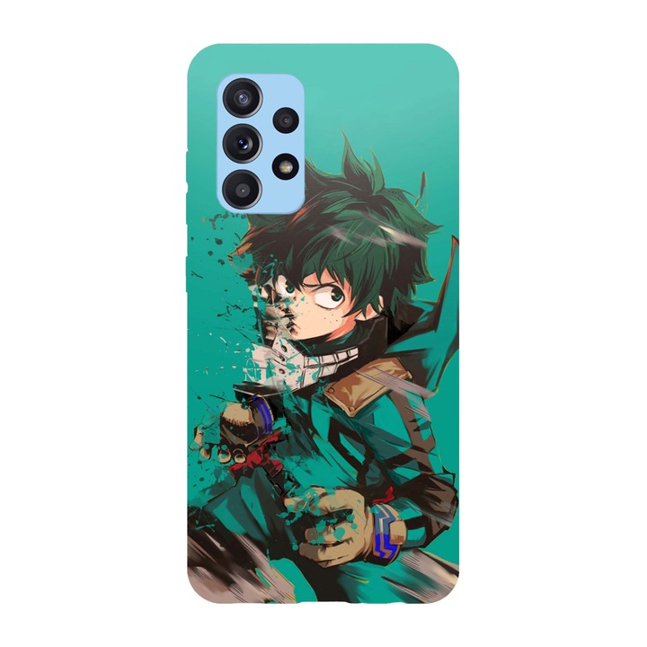 Капак, съвместим с модел Samsung Galaxy A51 5G Izuku Midoriya My Hero Academia, силикон, TPU, обратно