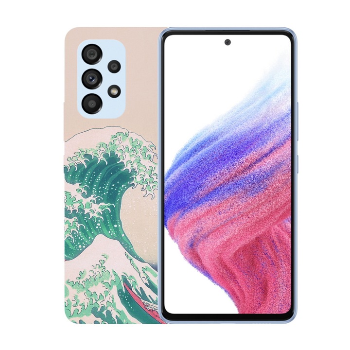 A tok kompatibilis a Samsung Galaxy A51 Kanagawa wave modellel, szilikonnal, TPU-val és fordítva