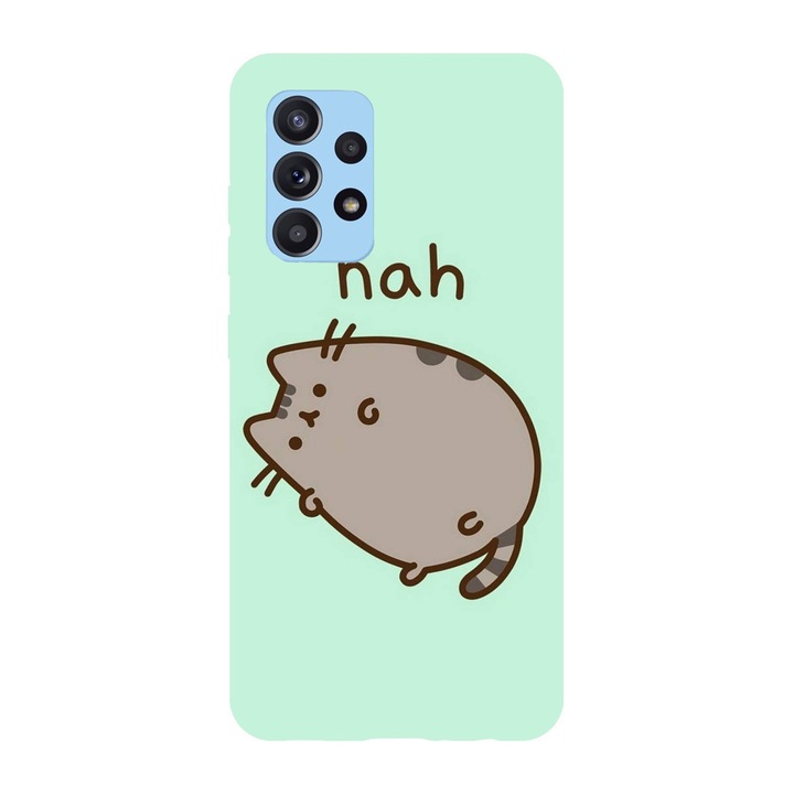 Кейс съвместим с Samsung Galaxy A51 5G модел Nah Pusheen cat, силикон, TPU, обратното