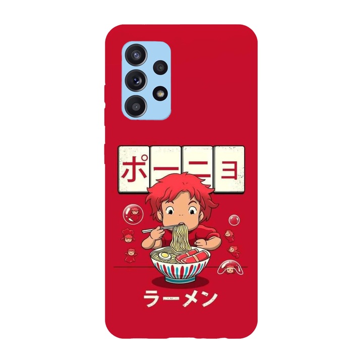Калъф, съвместим с Samsung Galaxy A51 5G модел Ponyo's noodles Anime, Silicon, TPU, Viceversa