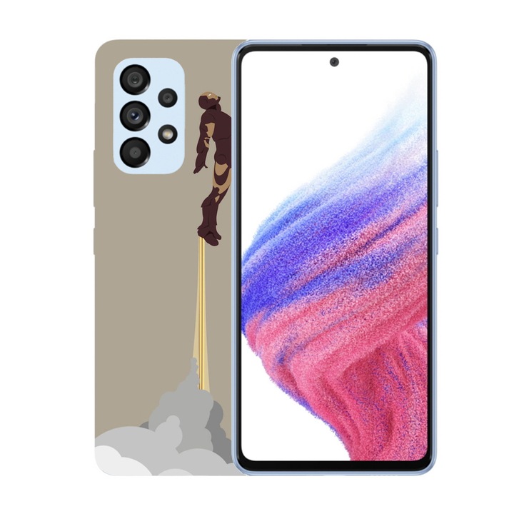 A tok kompatibilis a Samsung Galaxy A72 Rise of the ash Iron Man modellel, szilikon, TPU, fordítva