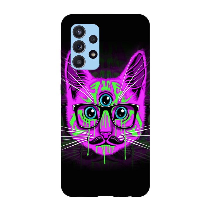 Кейс, съвместим с модел Samsung Galaxy A51 Tripping cat, силикон, TPU, обратното