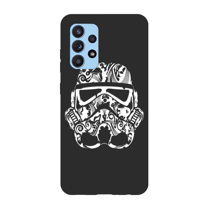 Husa compatibila cu Samsung Galaxy A41 model Stormtrooper face tattoo, Silicon, TPU, Viceversa