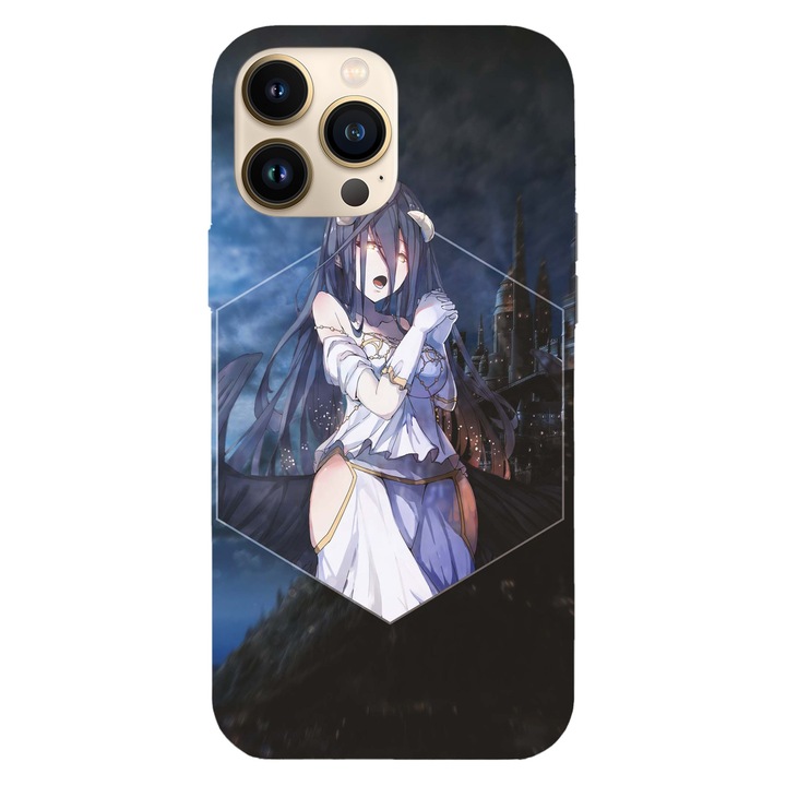 Калъф, съвместим с Apple iPhone 15 Pro модел Albedo Overlord, силикон, TPU, обратно