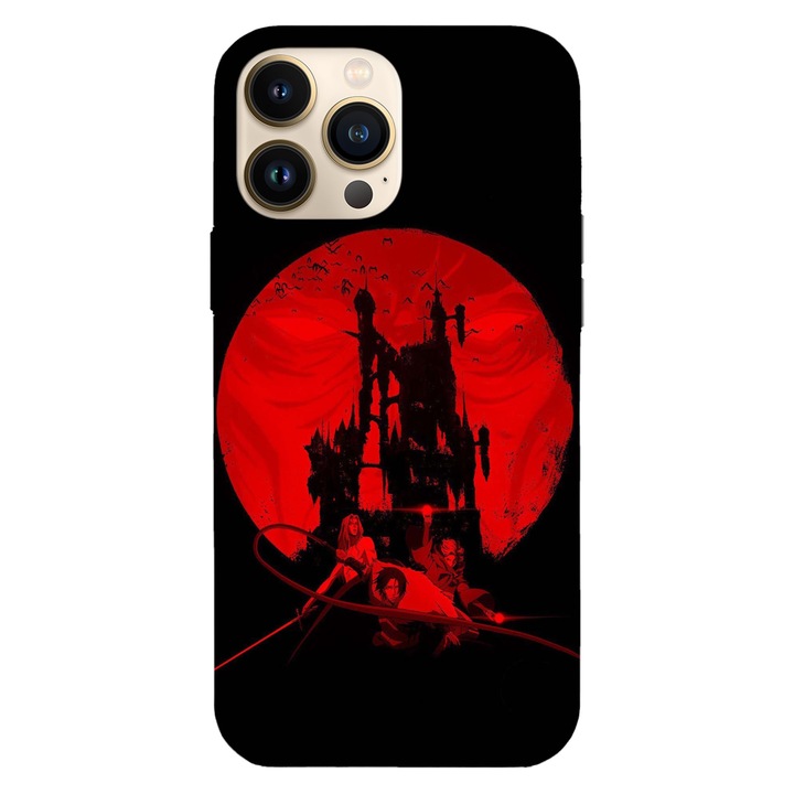 Кейс съвместим с Apple iPhone 15 Pro Max модел Castlevania anime, силикон, TPU, обратното