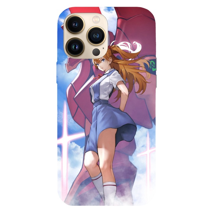 Husa compatibila cu Apple iPhone 15 Pro Max model EVA Unit 02 Asuka Evangelion, Silicon, TPU, Viceversa