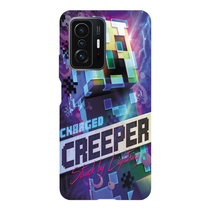 Капак, съвместим с Xiaomi Mi 11 Ultra модел Charged Creeper Minecraft, силикон, TPU, обратното