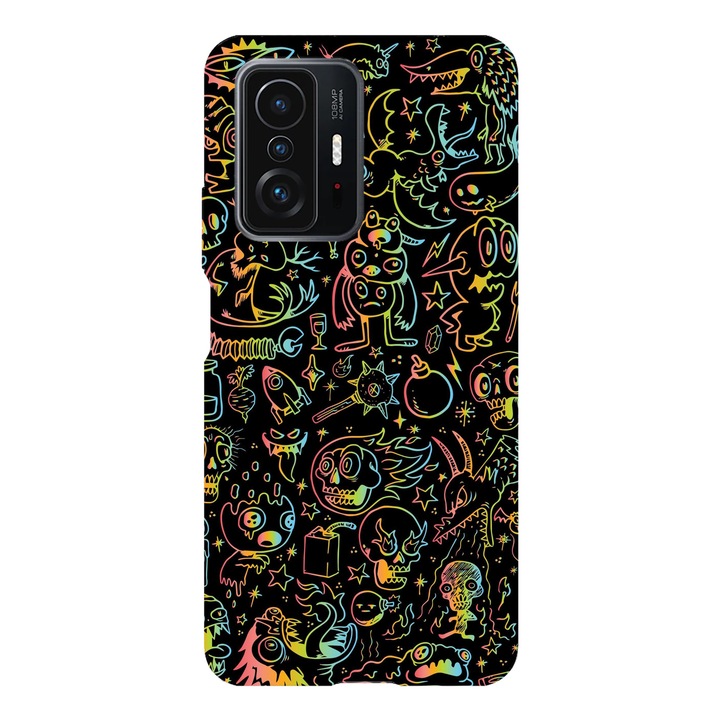 Капак, съвместим с Xiaomi Mi 11 Pro модел Neon monsters, силикон, TPU, обратното