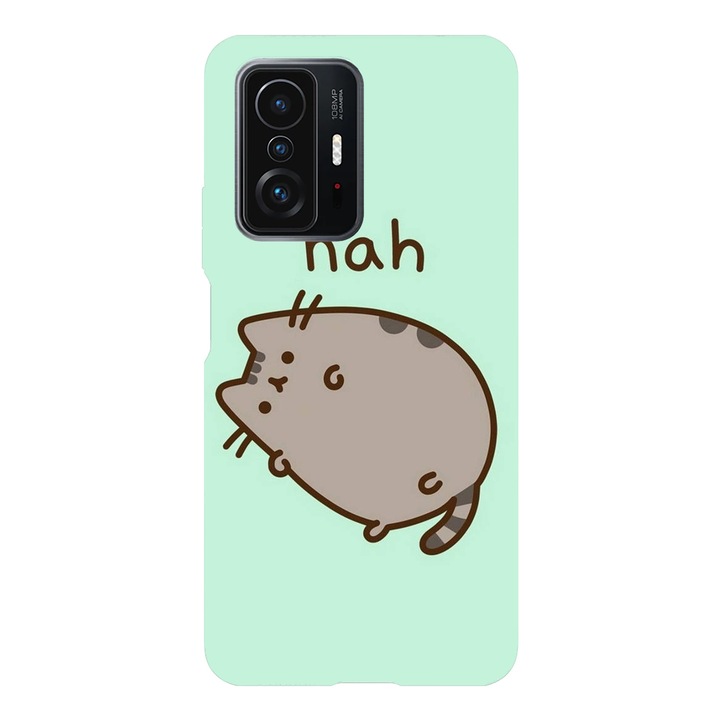 Кейс съвместим с Xiaomi Redmi Note 11 модел Nah Pusheen cat, силикон, TPU, обратното