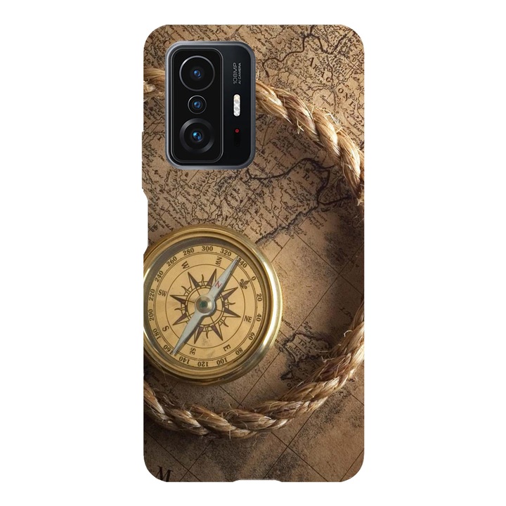 Калъф, съвместим с Xiaomi Redmi Note 11 Pro модел Vintage компас, Силикон, TPU, Обратно