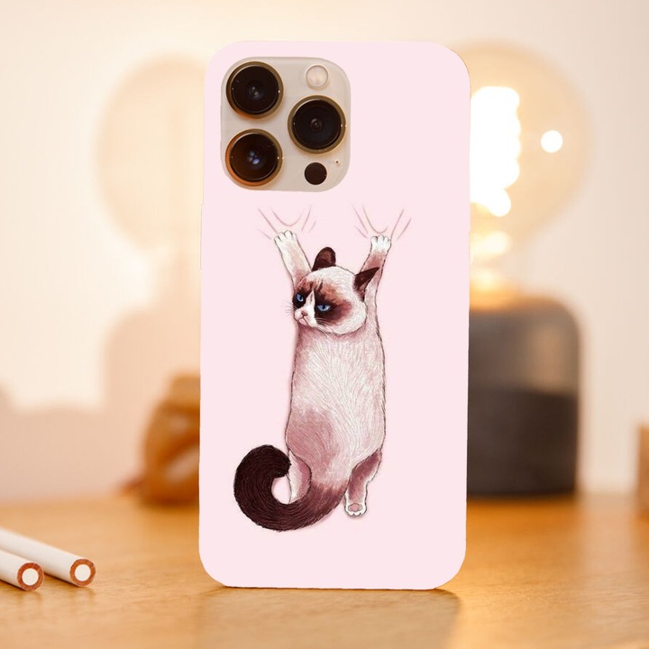 Кейс Viceversa съвместим с модел Apple iPhone 15 Pro Max Grumpy cat me no go, Силикон, TPU