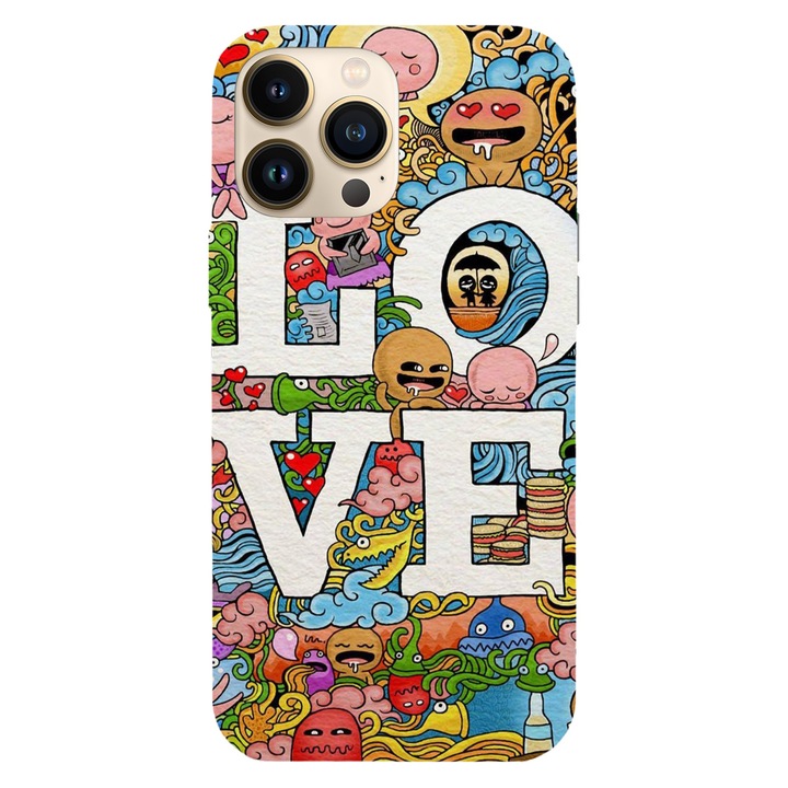 Калъф, съвместим с Apple iPhone 15 Pro модел Love is art, Силикон, TPU, Viceversa