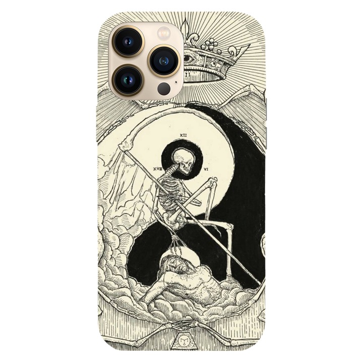 Husa compatibila cu Apple iPhone 15 Pro Max model Life and death cycle, Silicon, TPU, Viceversa