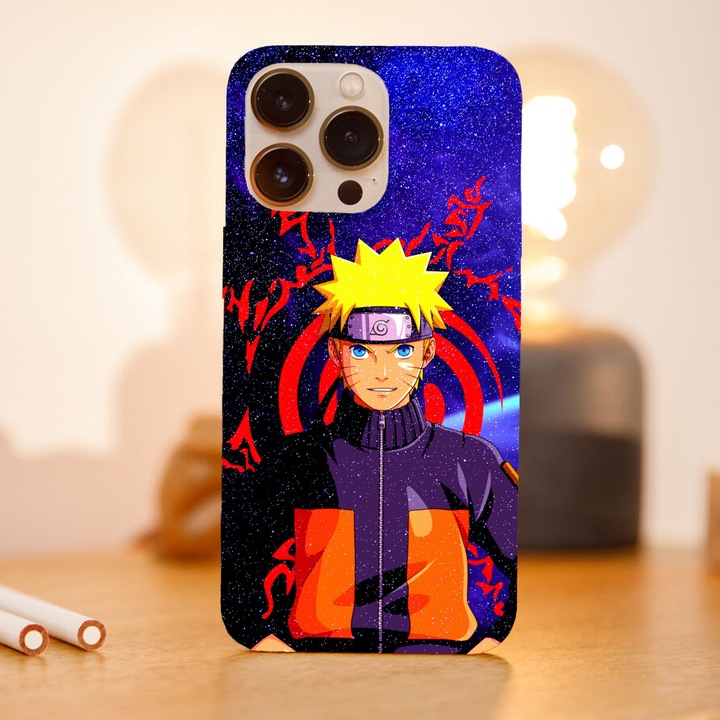 Капак, съвместим с Apple iPhone 11 Pro Max модел Naruto Uzumaki Anime, Silicon, TPU, обратното
