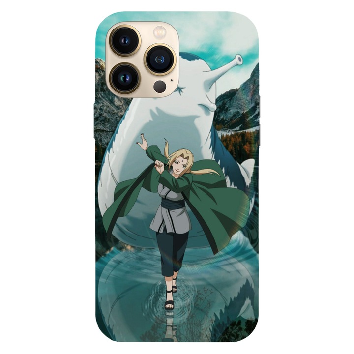 Калъф Viceversa, Съвместим с Apple iPhone 15 Pro, Модел Tsunade Senju и Katsuyu Naruto, Силикон/TPU