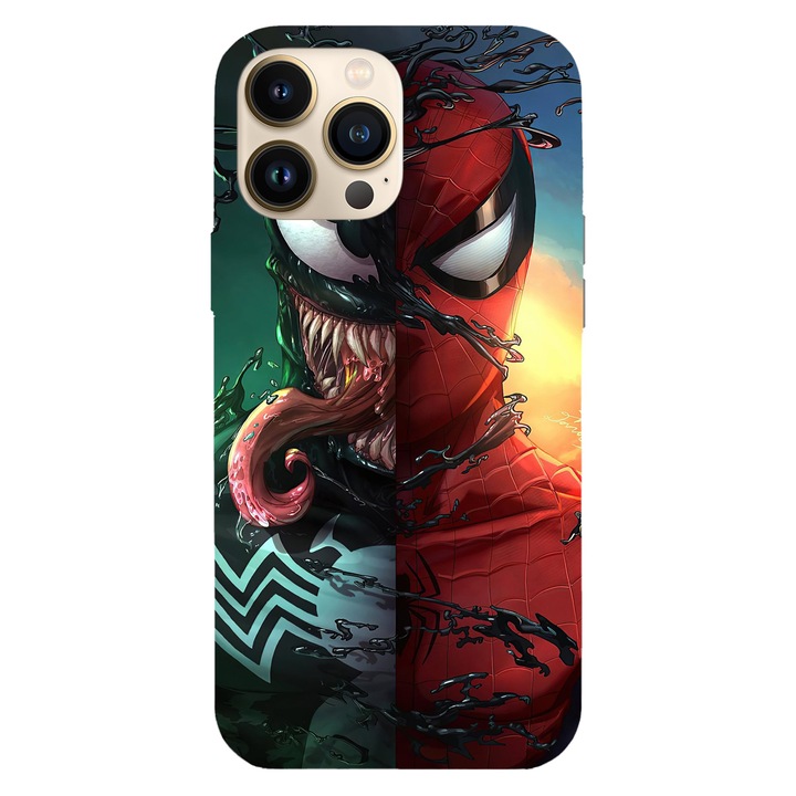 Калъф, съвместим с Apple iPhone 14 Plus модел Venom x Spiderman, силикон, TPU, обратното