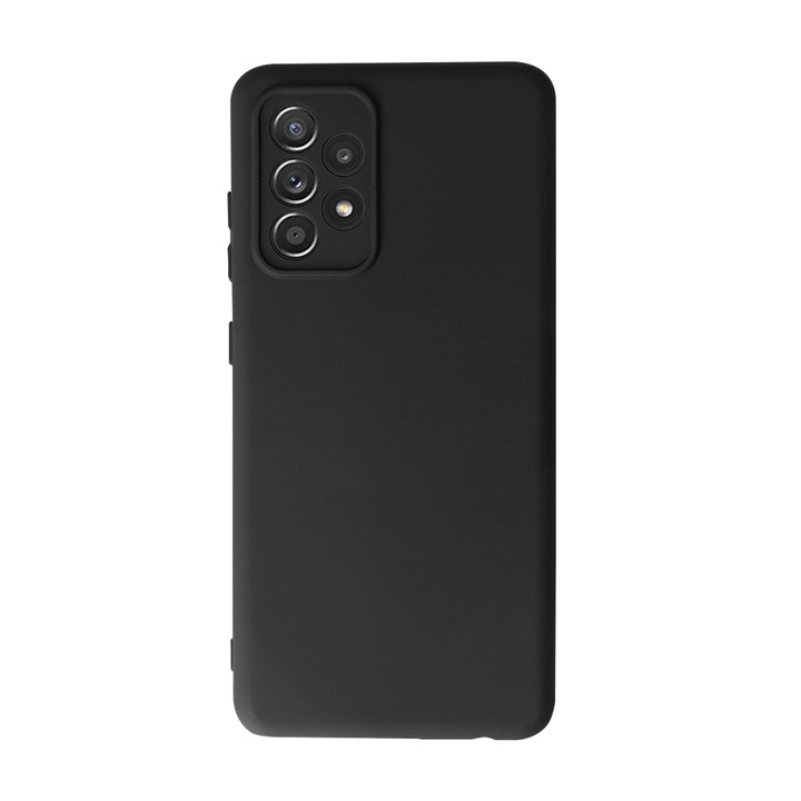 Husa Safe Flex compatibila cu Samsung Galaxy A52s 5G, Comando Fonix, Design Slim flexibil, Interior captusit cu microfibra, Anti shock, Silicon moale, Textura cu finisaj mat, Antiaderent, Negru