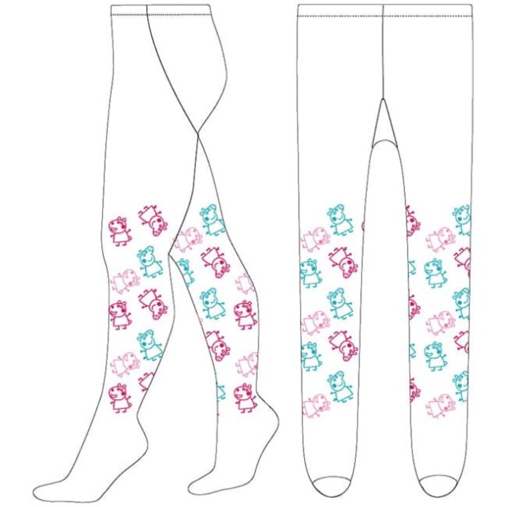 Чорапогащник Peppa Pig, Бял, 40 DEN, 116-122