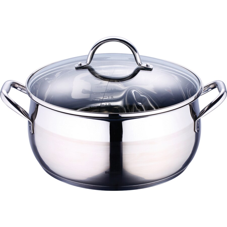 Bergner Gourmet 18/10 rozsdamentes acél lábas üvegfedővel 28X13CM 8L ...